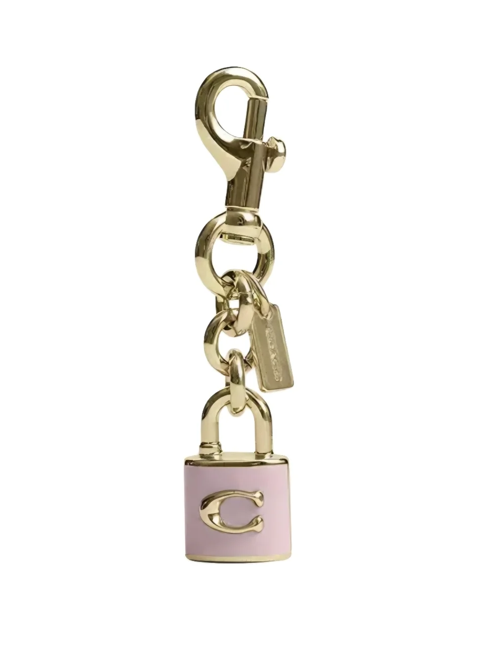 Coach Pink and Gold Padlock Key Charm